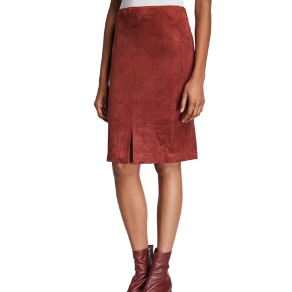 NEIMAN MARCUS Plus Size Faux Suede Skirt, NWT